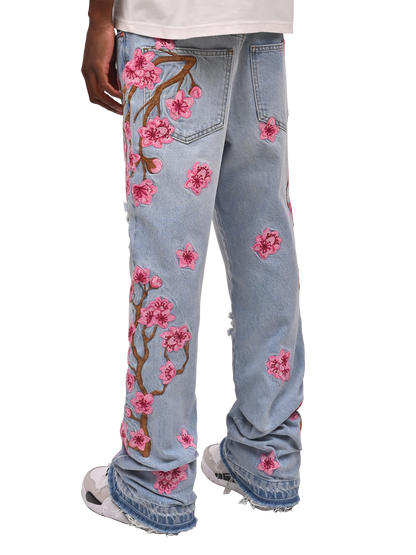 Sakura Flare Denim - Light Stone