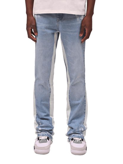 Flare Track Denim - Light Stone