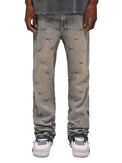 Pinched Flare Denim - Cream Wash