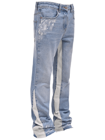 Flare Track Denim - Light Stone